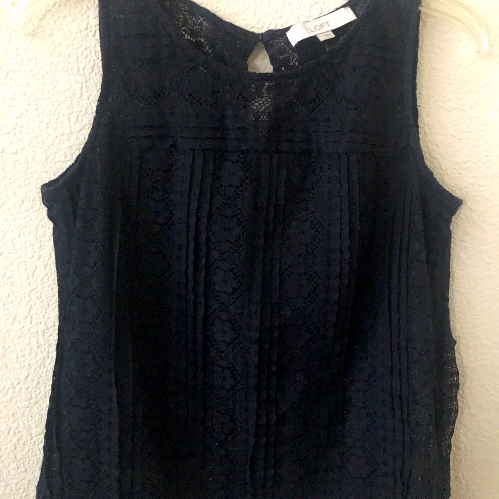 Ann Taylor Loft Top Navy Blue